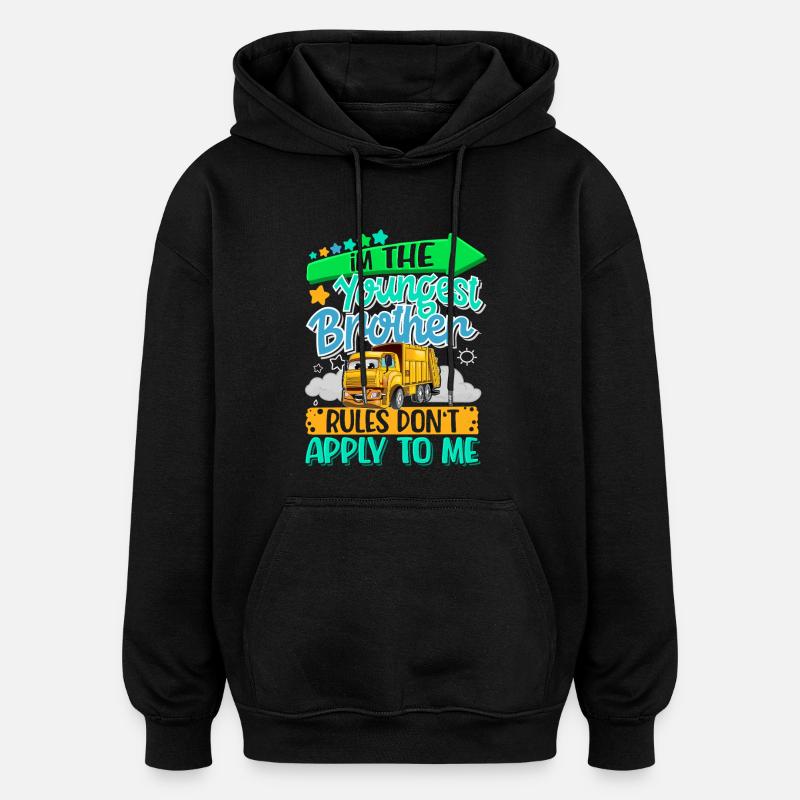 Frère cadet - Sweat à capuche oversize unisexe - noir