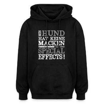 Mein Tier hat Macken Tierfreund Hund Katze Pferd - Oversized Unisex Hoodie - Schwarz - Vorne - Noah (186cm)