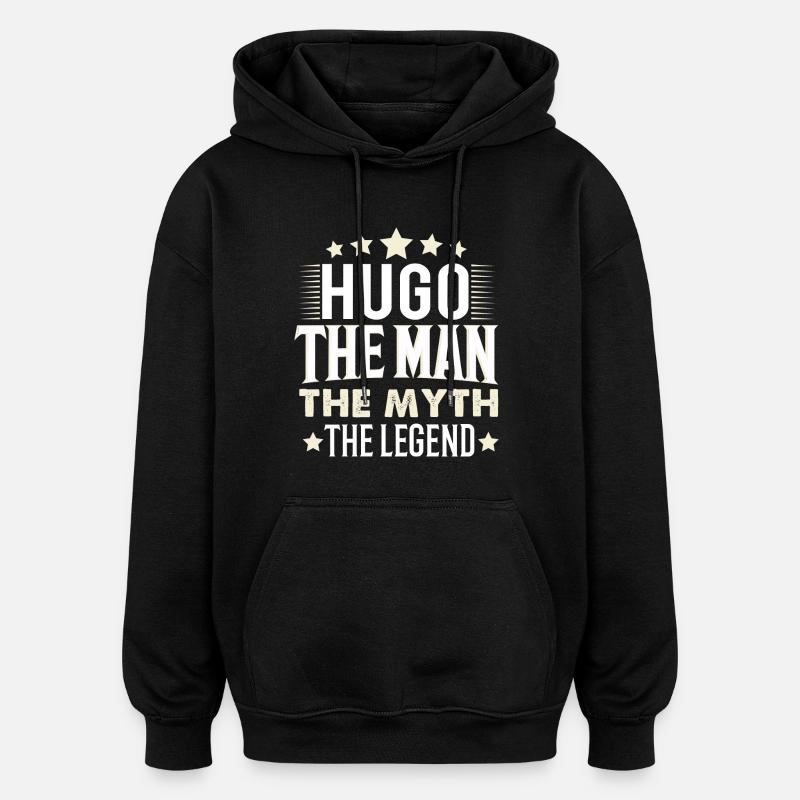Hugo - Sweat à capuche oversize unisexe - noir