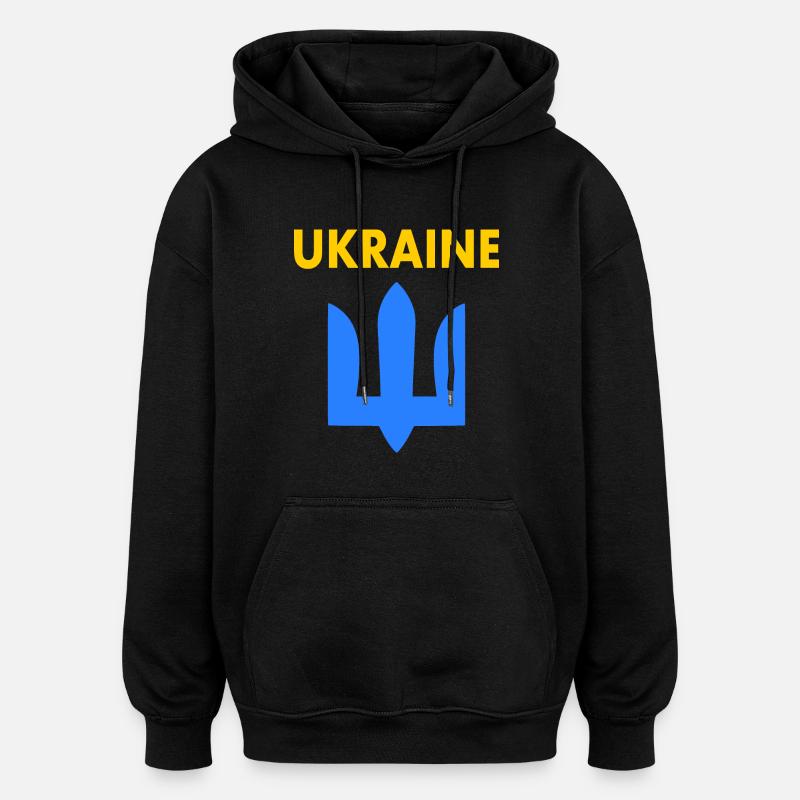 Ukraine - Sweat à capuche oversize unisexe - noir