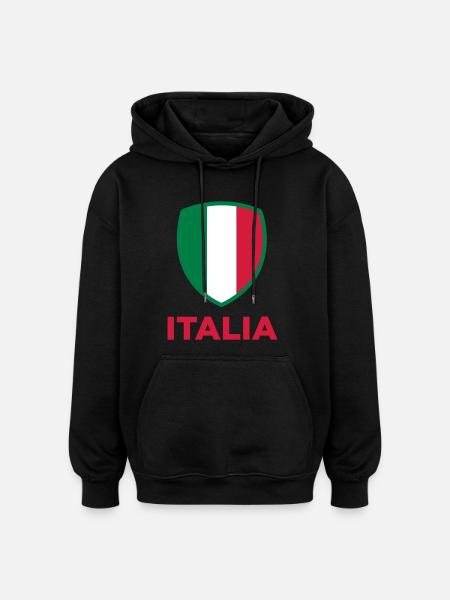 National flag of Italy - Oversized Unisex Hoodie - black