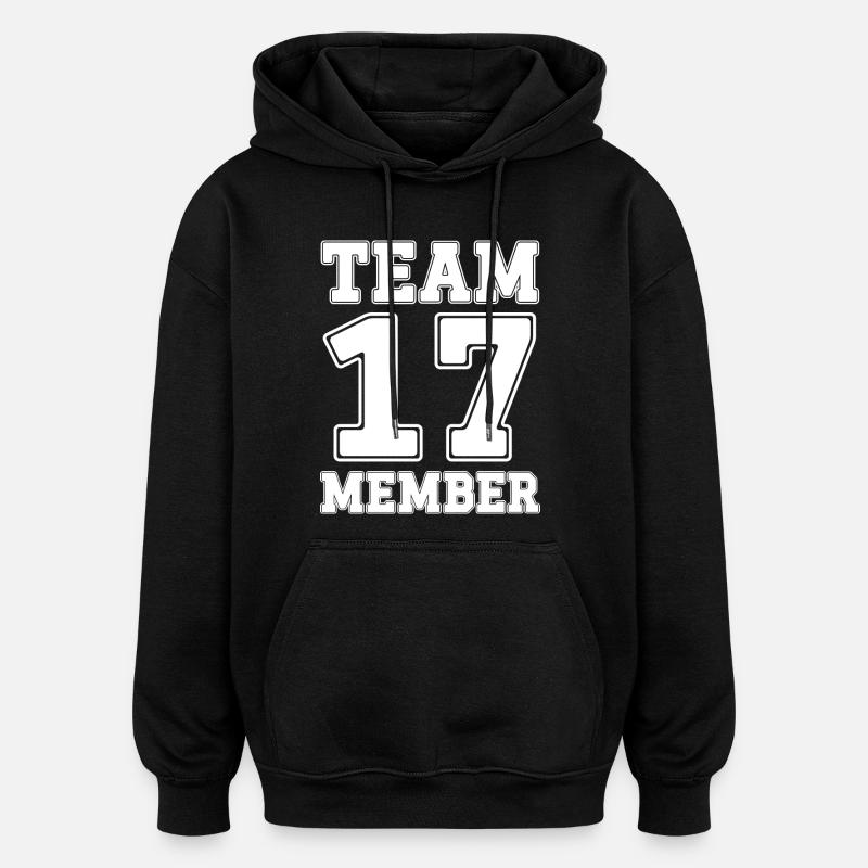 Membre de l'équipe 17 - Sweat à capuche oversize unisexe - noir