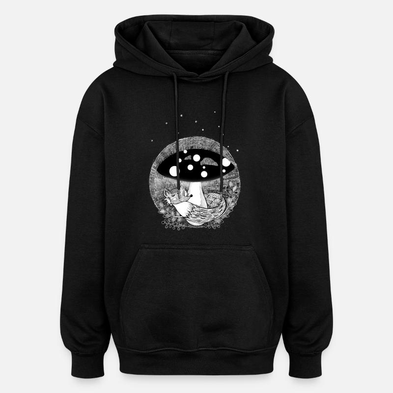 Mignon petit renard - Sweat à capuche oversize unisexe - noir