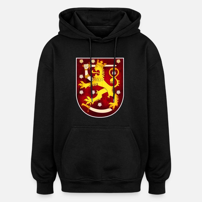Suomen Leijonan vaakuna - Unisex oversize huppari - musta