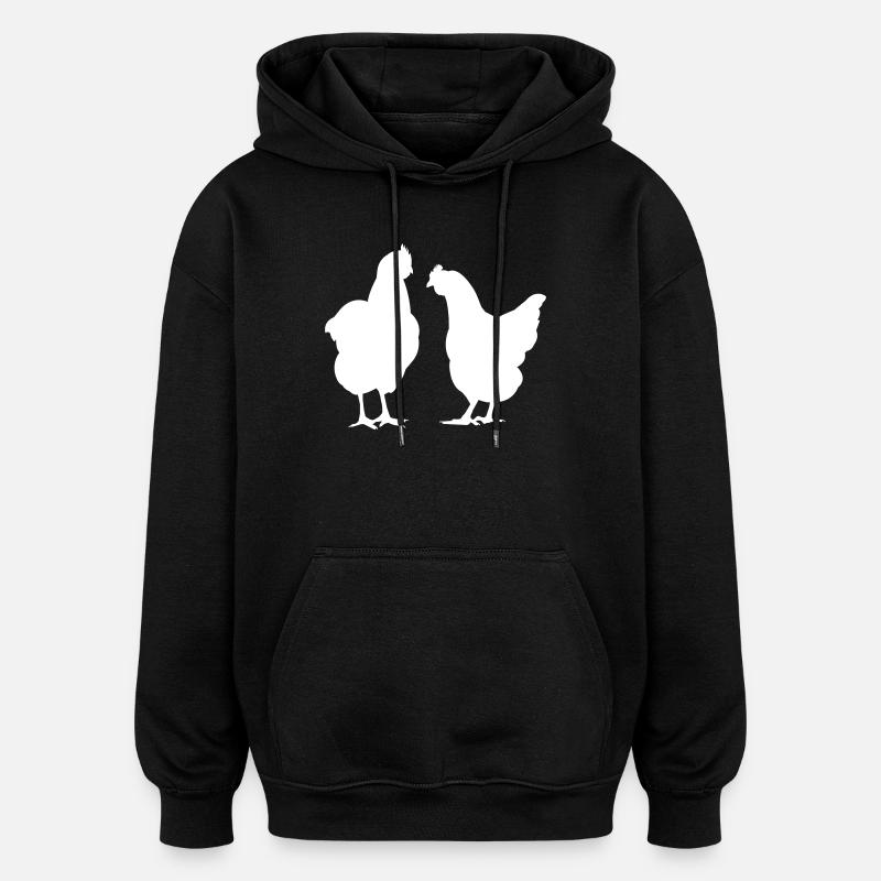 Chickens Hens Chicken Poultry Poultry - Oversized Unisex Hoodie - black