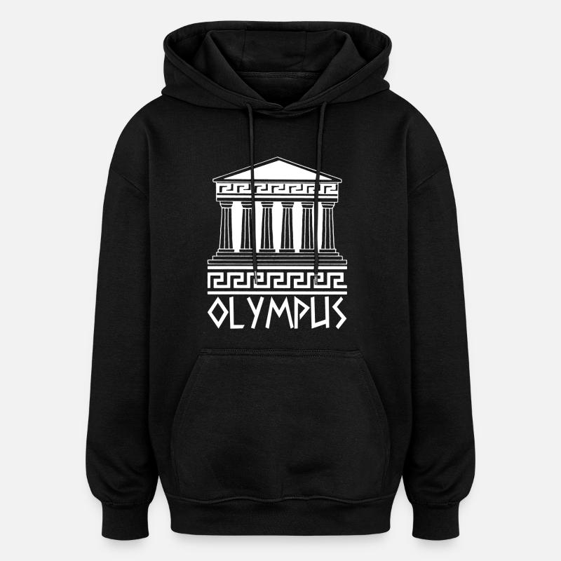Weißer Tempel am Olymp - Oversized Unisex Hoodie - Schwarz