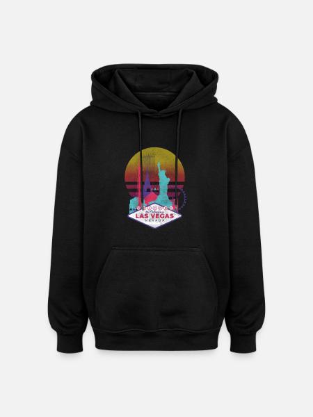 Las Vegas - Oversized Unisex Hoodie - Schwarz
