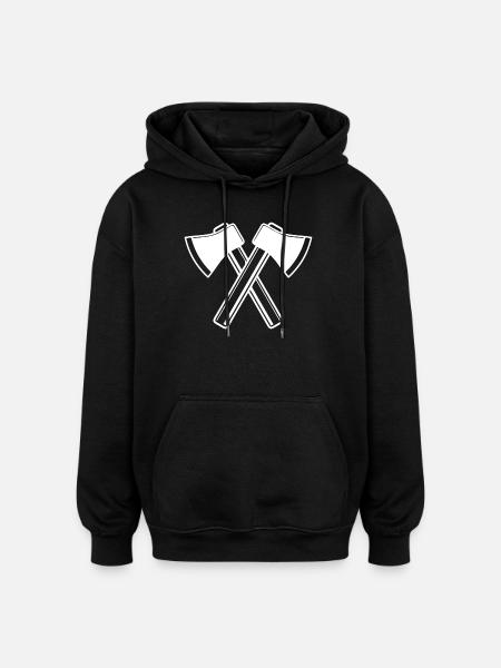 Axe Axes Lumberjack Forester - Oversized Unisex Hoodie - black
