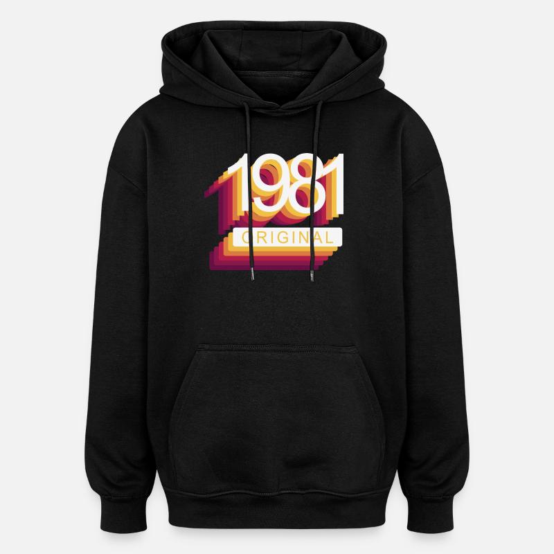 Geboren 1981 - Oversized Unisex Hoodie - Schwarz