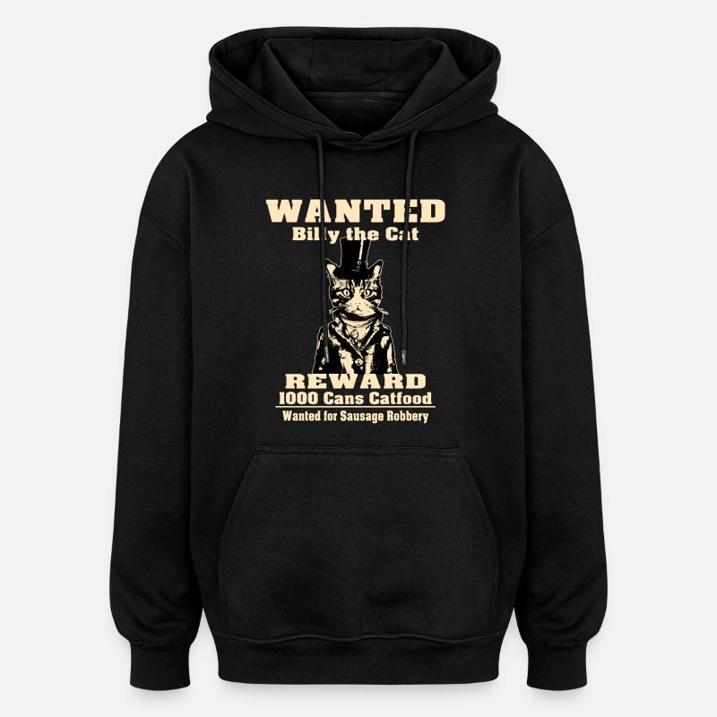 Billy The Cat | Katzenfreunde Geschenk - Oversized Unisex Hoodie - Schwarz