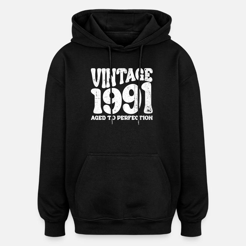 Millésime 1991 - Sweat à capuche oversize unisexe - noir