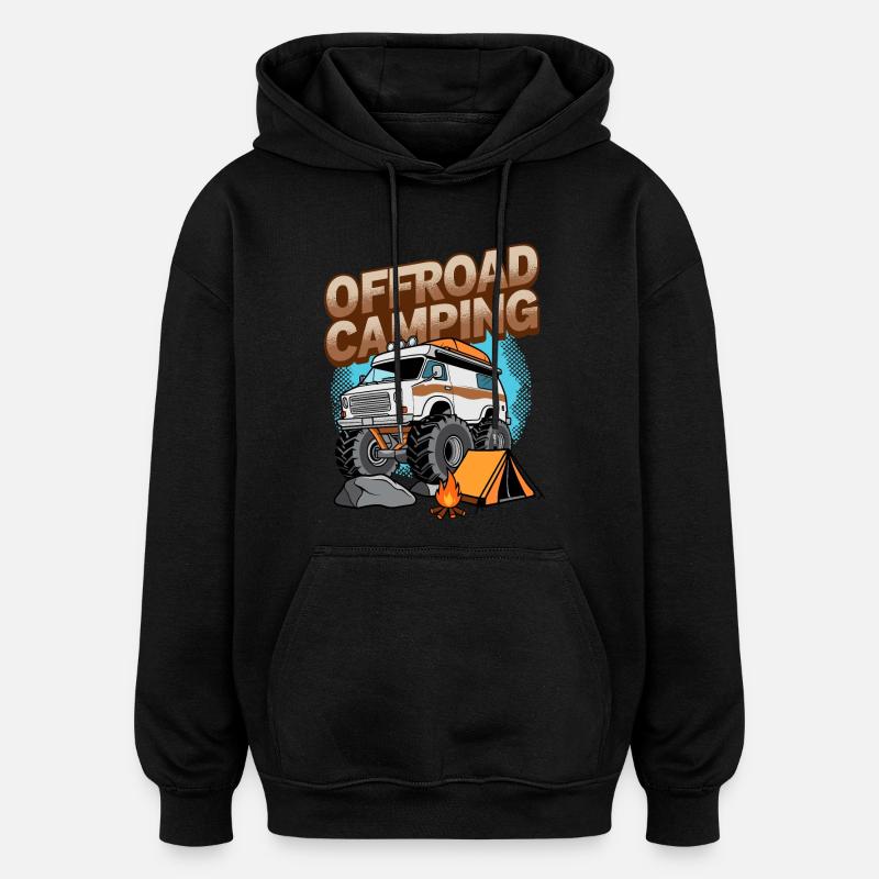 Camping tout-terrain - Sweat à capuche oversize unisexe - noir