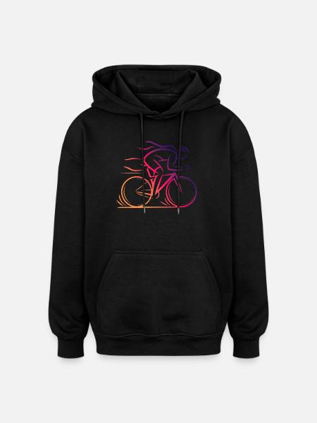 Minimalist Cycling Design - Oversized Unisex Hoodie - black