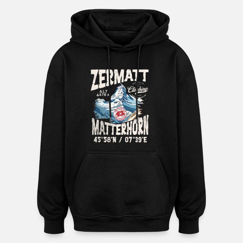 Zermatter Klettern 3 - Oversized Unisex Hoodie - Schwarz