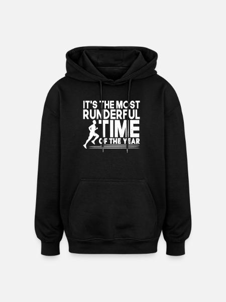 Marathon Runner Most Runderful Time Running - Oversized Unisex Hoodie - black