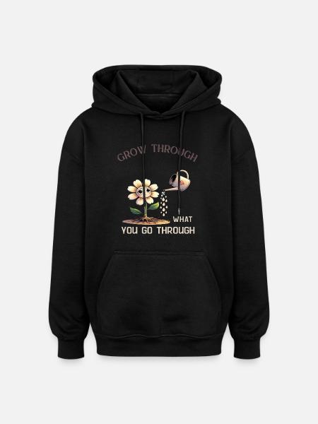 Emotionally strong – Grow &amp; heal - Oversized Unisex Hoodie - black