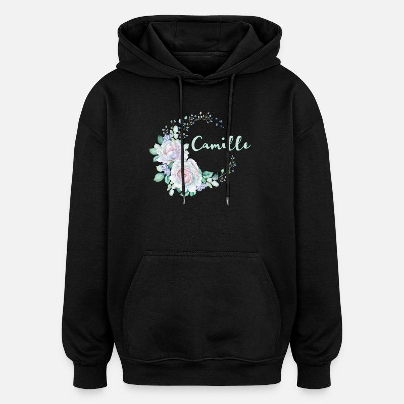 Pour Camille - Sweat à capuche oversize unisexe - noir