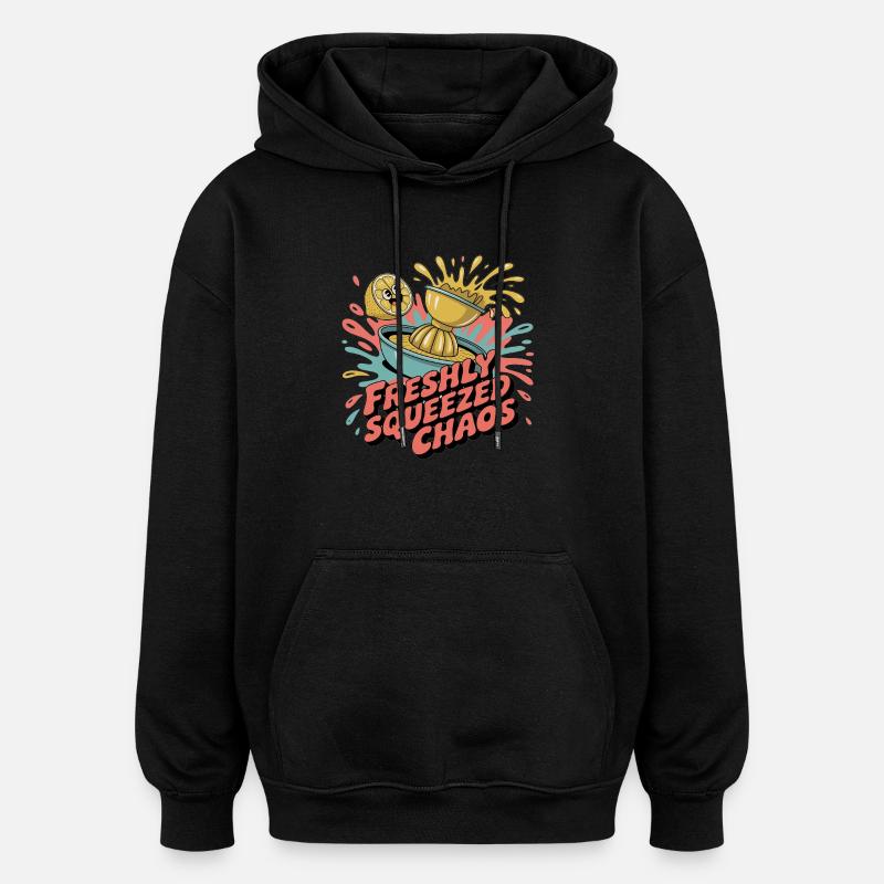 Y2K Pop Humour – Citron - Sweat à capuche oversize unisexe - noir