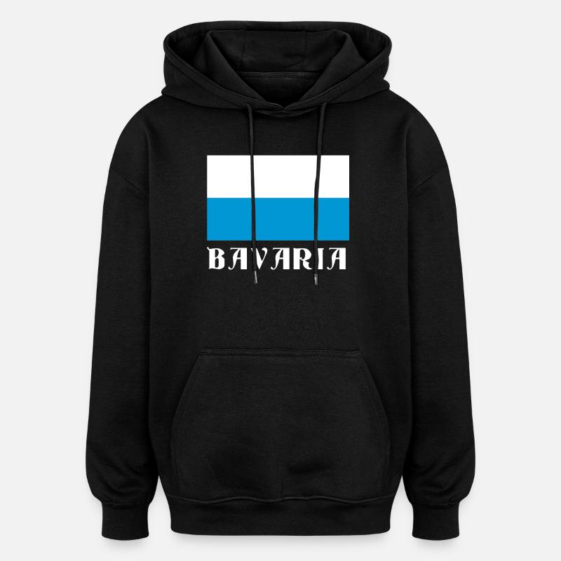 Bavaria Flag with Gothic Text - Oversized Unisex Hoodie - black