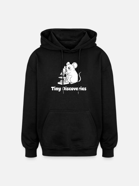 Small discoveries: Mouse at the microscope - Oversized Unisex Hoodie - black