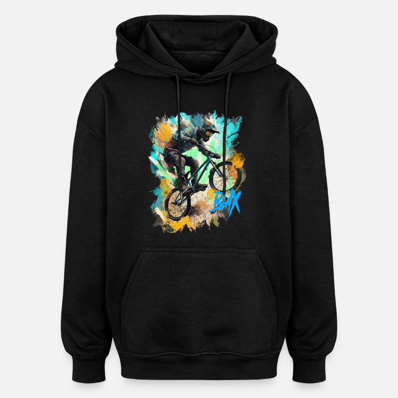 BMX - Sweat à capuche oversize unisexe - noir