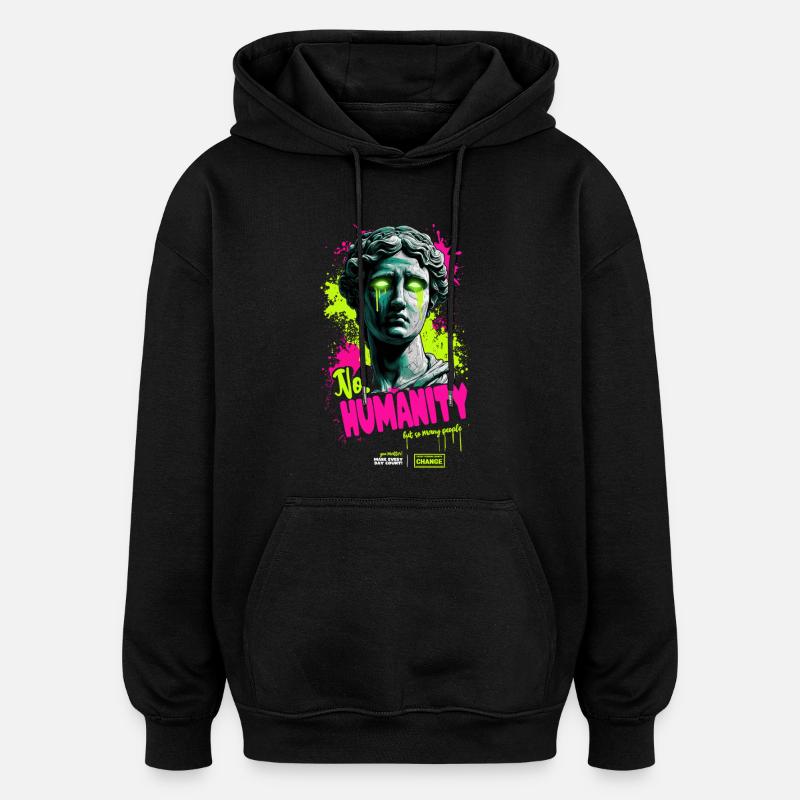 pas d’humanité - Sweat à capuche oversize unisexe - noir