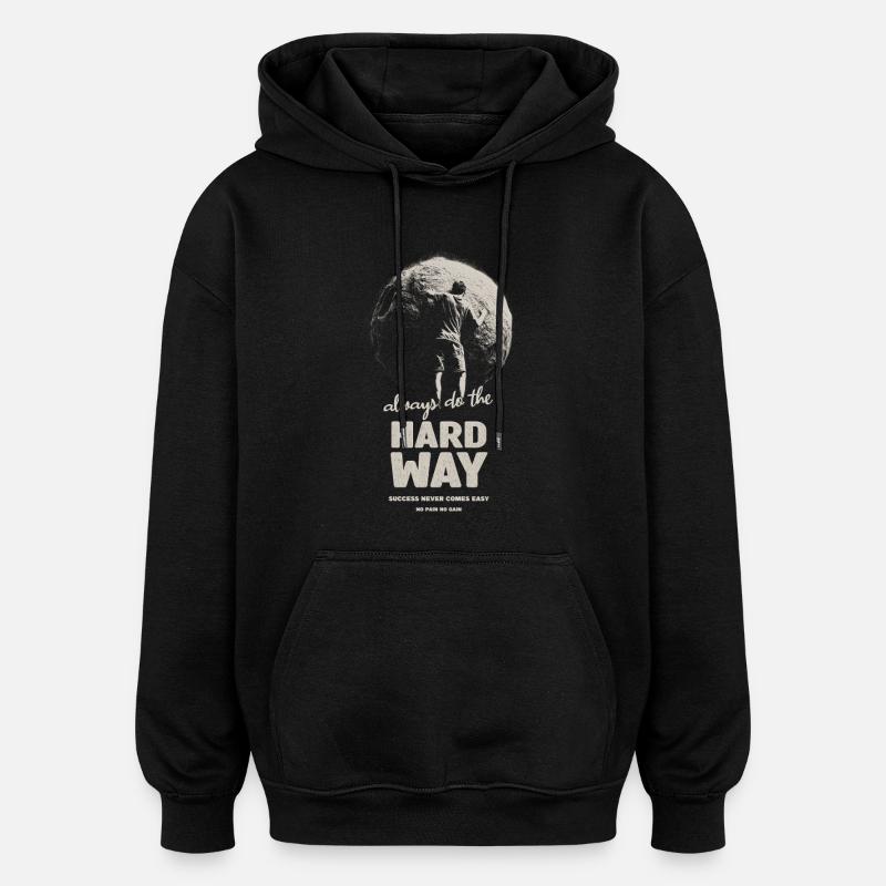 À la dure - Sweat à capuche oversize unisexe - noir