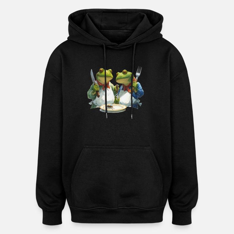 Froschköche im Kochduell - Oversized Unisex Hoodie - Schwarz