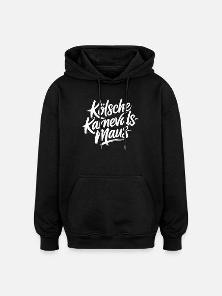 Kölsche Karnevalsmaus Karneval Köln Kölner Maus - Oversized Unisex Hoodie - Schwarz
