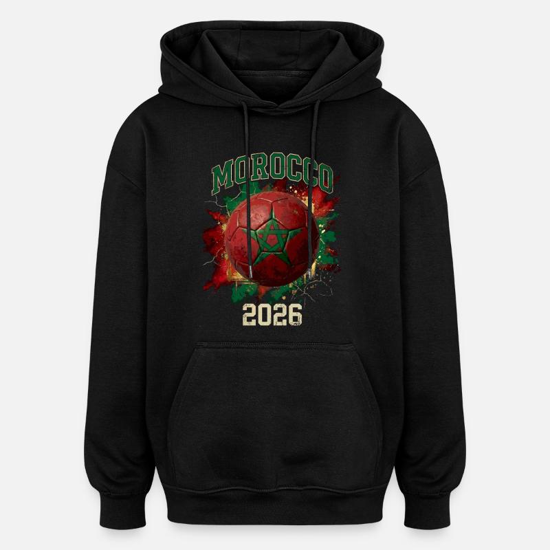 Fußballdesign von Marokko 2026 - Oversized Unisex Hoodie - Schwarz