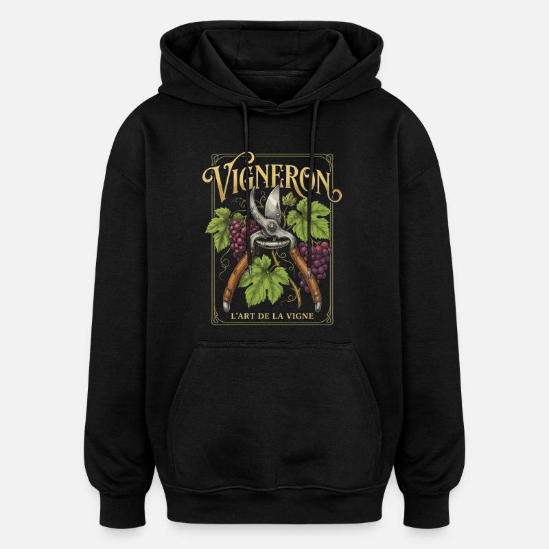 Winzer Passion Viticulture Wine - Oversized Unisex Hoodie - Schwarz
