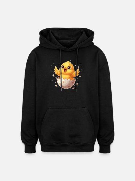 Chicks from the Egg – Happy Departure - Oversized Unisex Hoodie - black