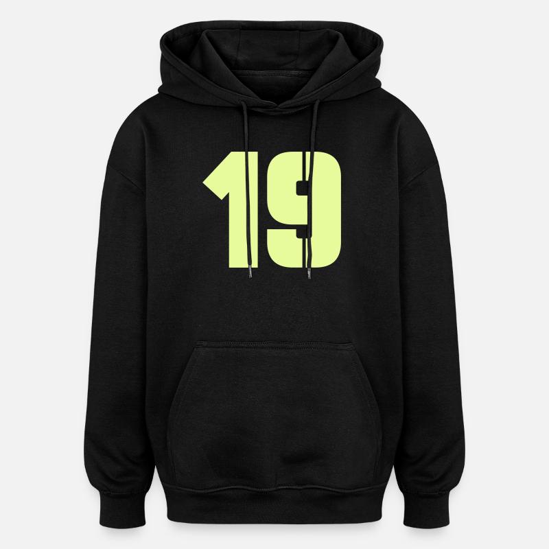 19 - Sweat à capuche oversize unisexe - noir