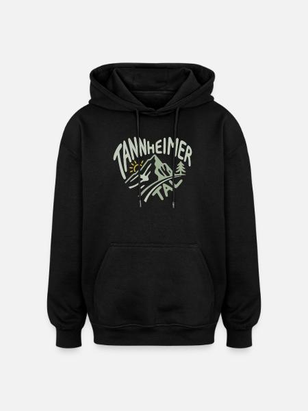 Tannheimer Tal Alps Heart Panorama - Oversized Unisex Hoodie - black