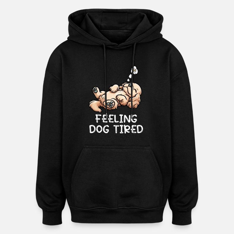 Se sentir fatigué Cocker Spaniel Cockerhund Cocker - Sweat à capuche oversize unisexe - noir