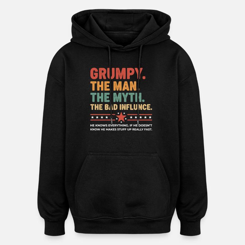 Grumpy – Die Legende & der schlechte Einfluss - Oversized Unisex Hoodie - Schwarz