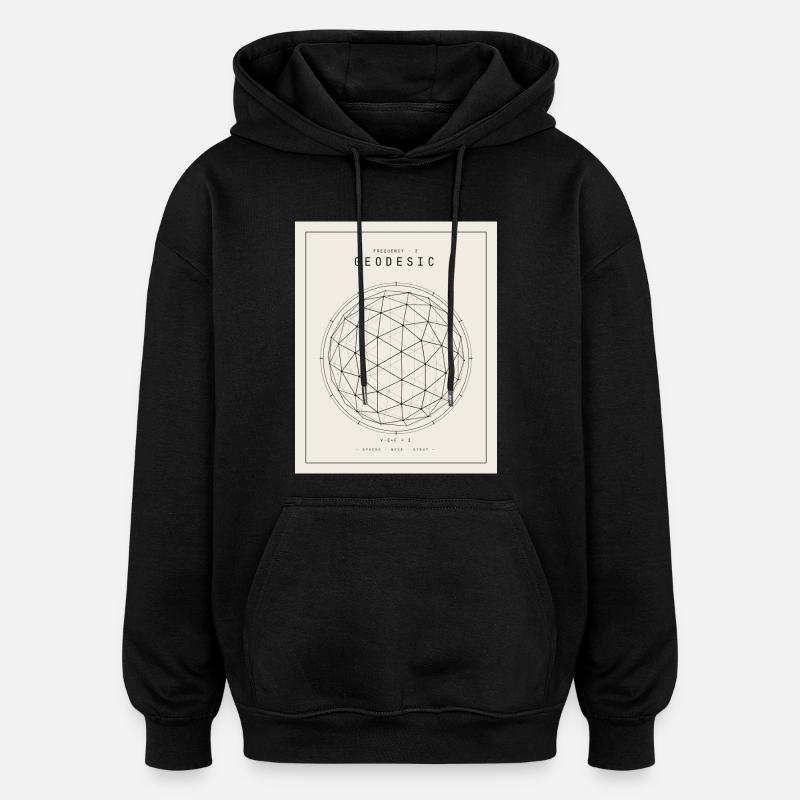 Geodesische Sphäre Geometrie Muster - Oversized Unisex Hoodie - Schwarz
