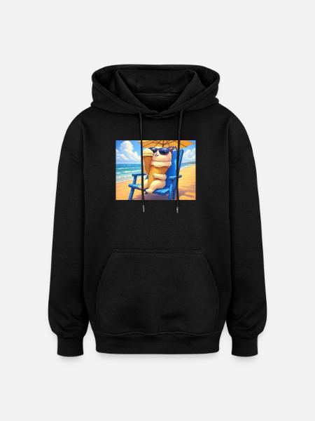 Strand Bunny Eiscreme Sonnenbrille - Oversized Unisex Hoodie - black
