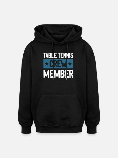 Équipe de tennis de table - Sweat à capuche oversize unisexe - noir