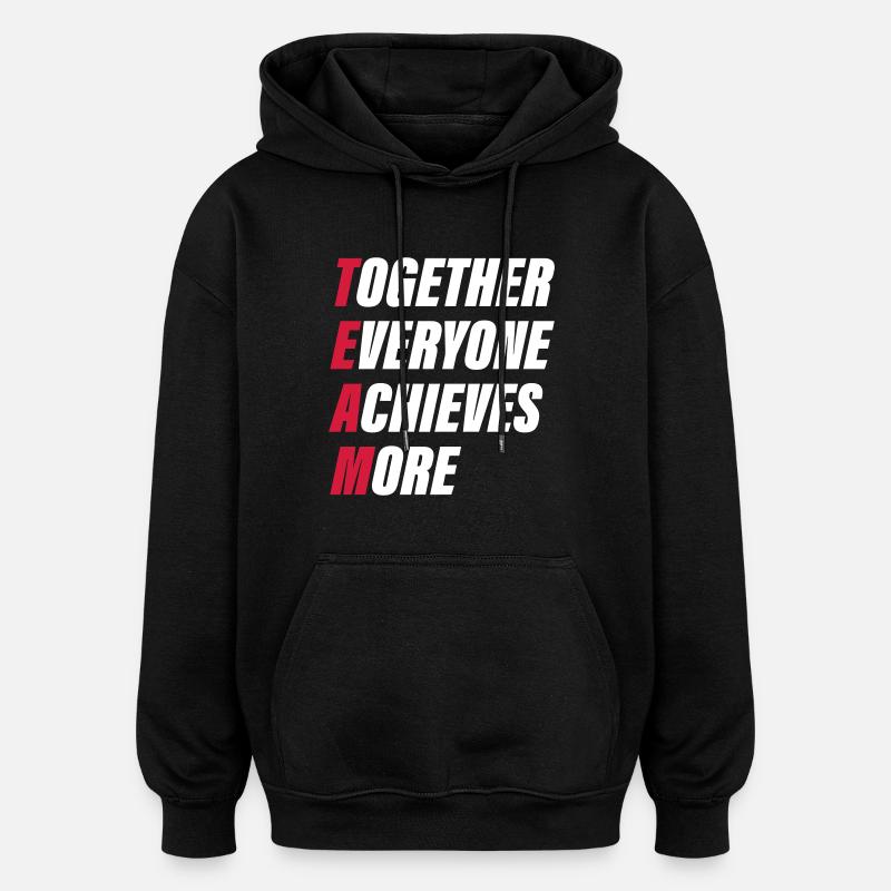 équipe - Sweat à capuche oversize unisexe - noir