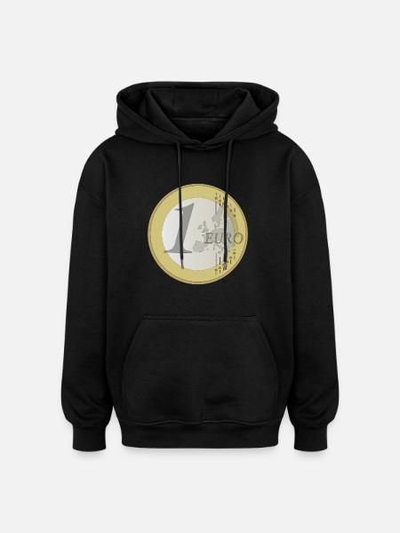 Euro - Oversized Unisex Hoodie - black