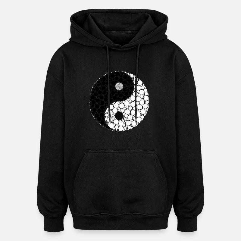 Ying Yang - Oversized Unisex Hoodie - Schwarz