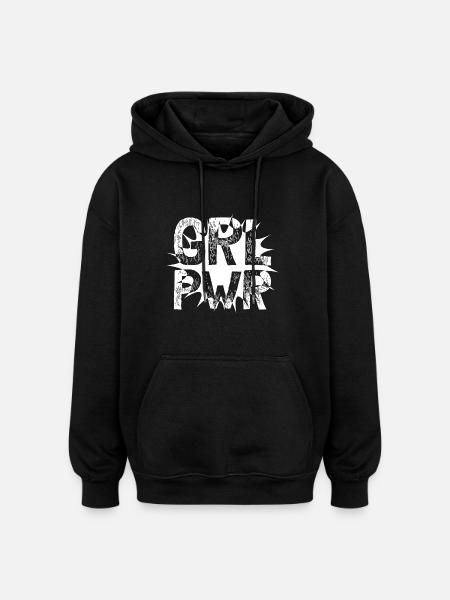 GRL PWR - Oversized Unisex Hoodie - black
