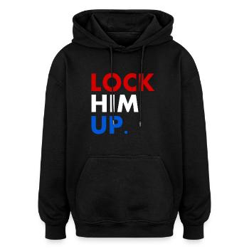 Lock him up - Sweat à capuche oversize unisexe - noir - Devant - Noah (186cm)