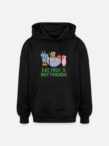 Vegan Food - Oversized Unisex Hoodie - Schwarz