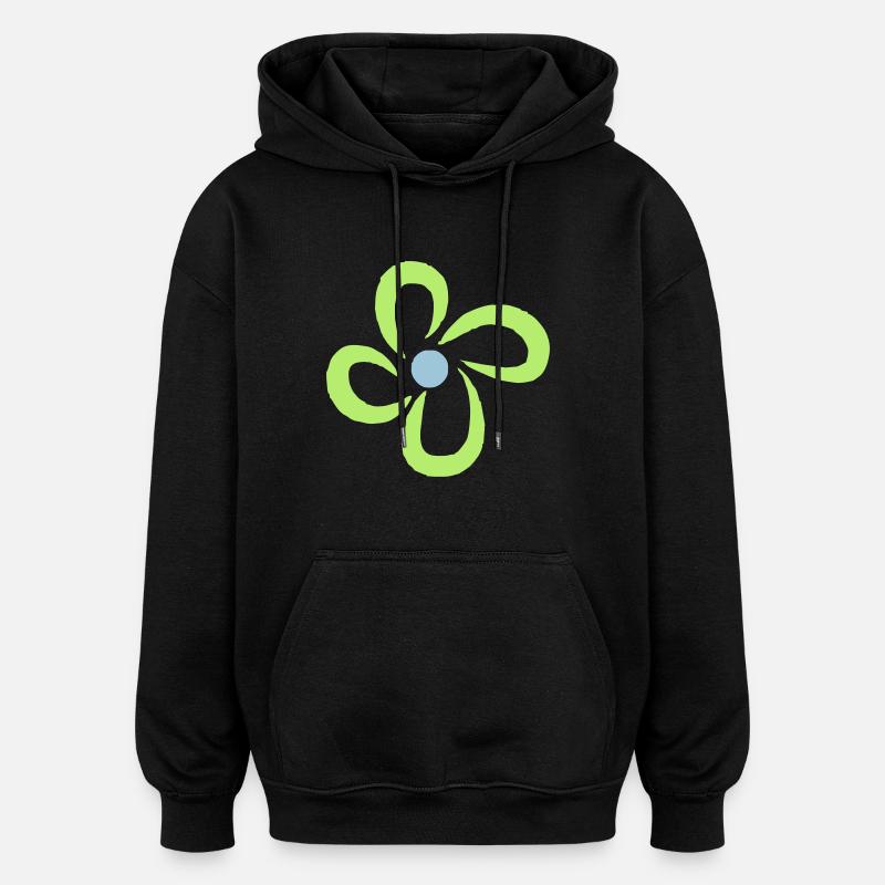 fleur - Sweat à capuche oversize unisexe - noir