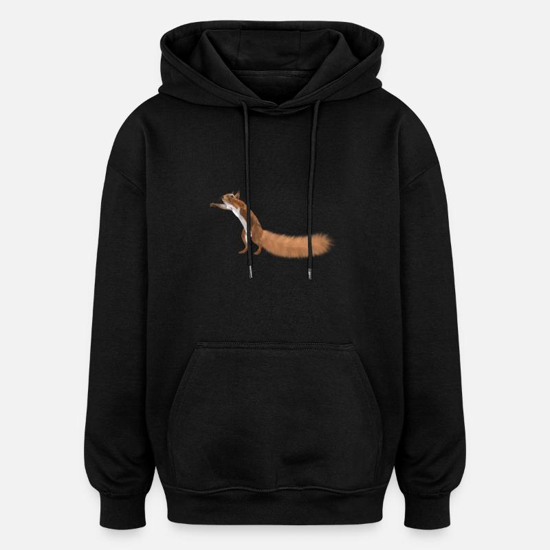 écureuil - Sweat à capuche oversize unisexe - noir