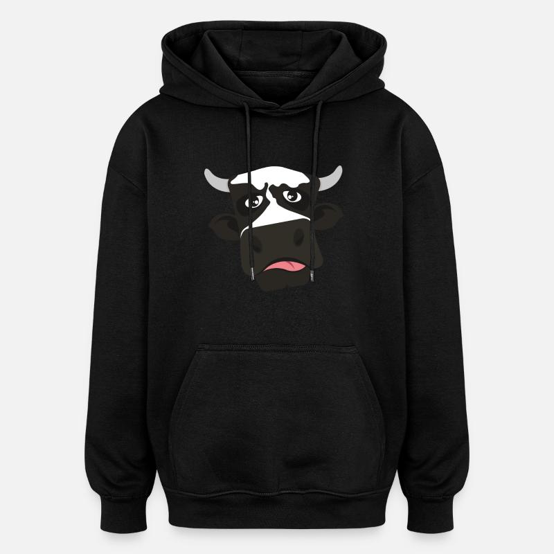 vache - Sweat à capuche oversize unisexe - noir