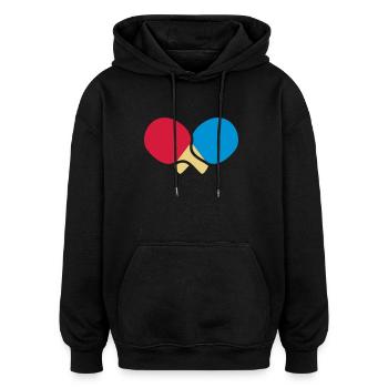 2 Tischtennisschläger - Oversized Unisex Hoodie - Schwarz - Vorne - Noah (186cm)