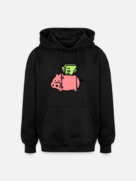 Sparschwein - Scheine 3 - Oversized Unisex Hoodie - Schwarz